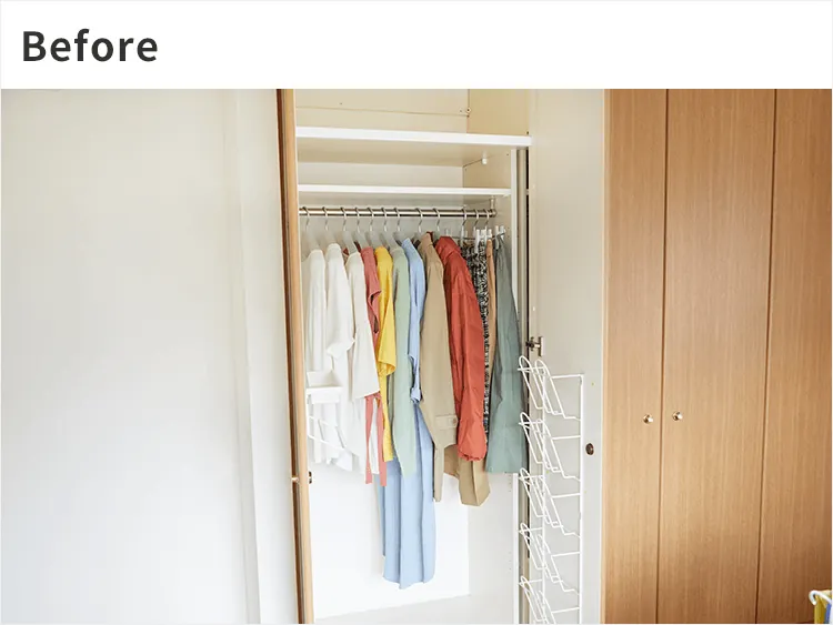 消臭・抗菌ブロック式洋服カバー　すっきりコンパクトに収納できる　使用前