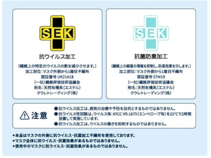 クラクリーン™ マスク VF　抗ウイルス・抗菌加工付き