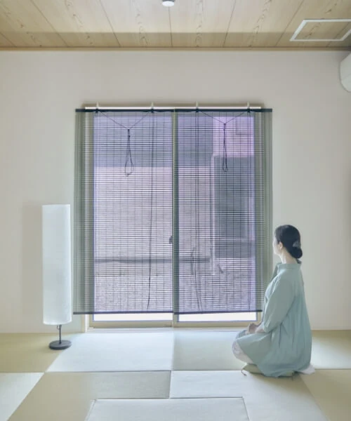 遮熱すだれ　高級感のある仕上がり